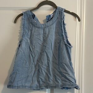 Light Blue Chambray Sleeveless Tank Top